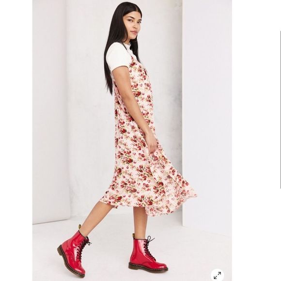 NWT Urban Outfitters Shirred Gauze Midi Slip Dress - Picture 4 of 8